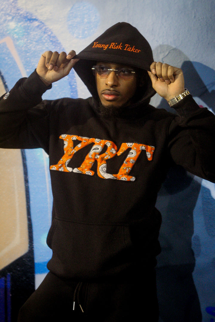 YRT Black & Orange Sweat Suit